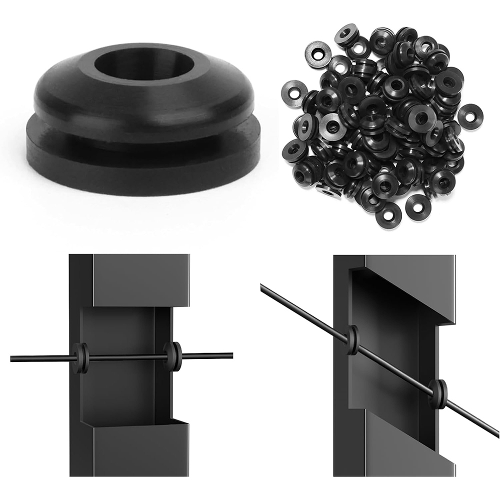 Level Stairs Angle Protector Sleeves Cable Railing Kits 1/8" 5/32" 3/16" Silicone Wire Rope Protector Grommets for 25 30 35 Degree Metal Post