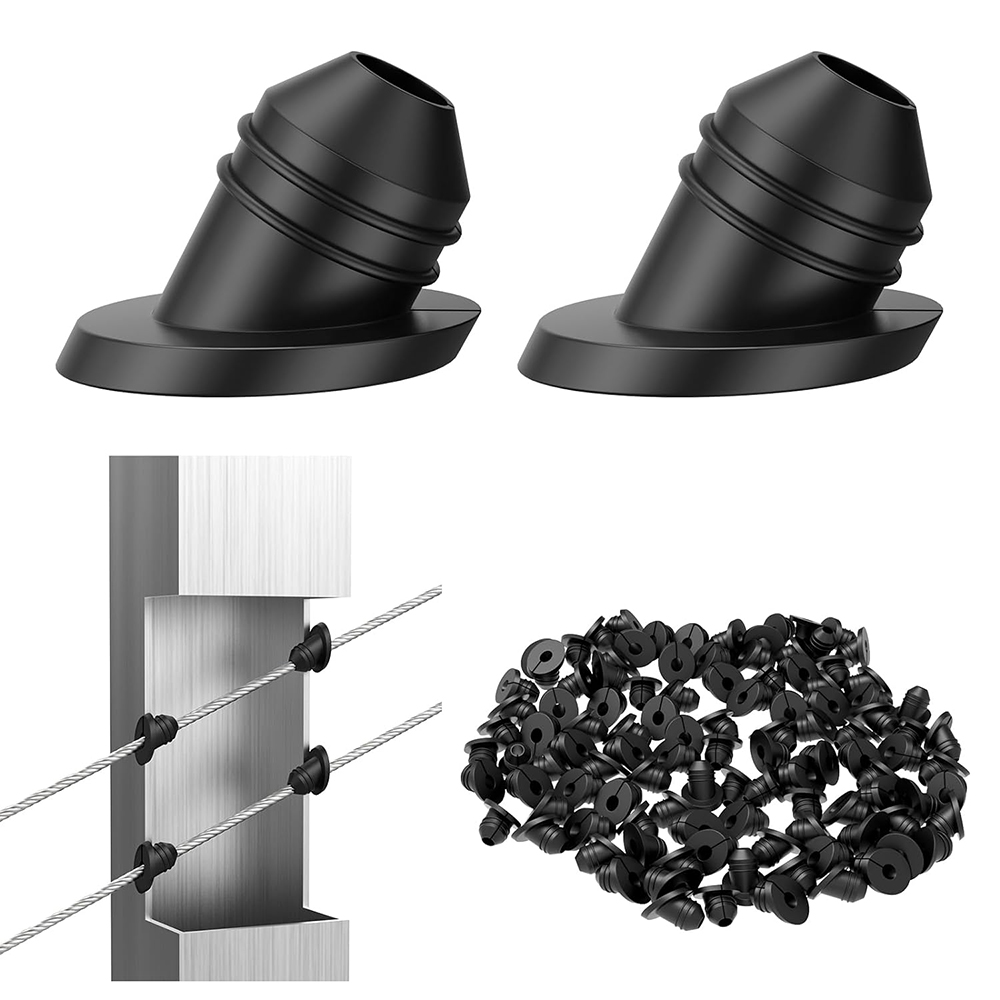 30 Degree Replaceable Cable Railing Rubber Grommets 1/8" 5/32" 3/16" Wire Rope Protector Sleeve Grommet Cable Railing Kit Protective Sleeves