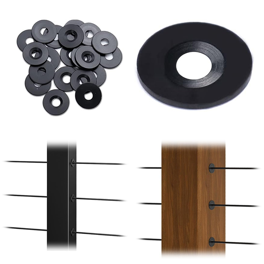 Cable Railing Adhesive Grommet T316 Stainless Steel Protector Sleeve Fits 1/8" 5/32" Wire Rope Cables & Deck Railing Post