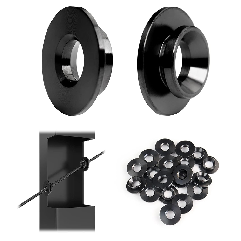 T316 Stainless Steel 30 Degree Angle Wheel Protector Sleeve Cable Railing Kit ONLY for Angle Metal Posts 1/8" 5/32" 3/16" Cable