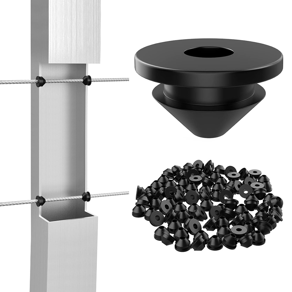 Cable Railing Rubber Grommets Black Cable Railing Post Protector Sleeves 1/8" 5/32" 3/16" Wire Rope Rubber Protective Grommet Kit