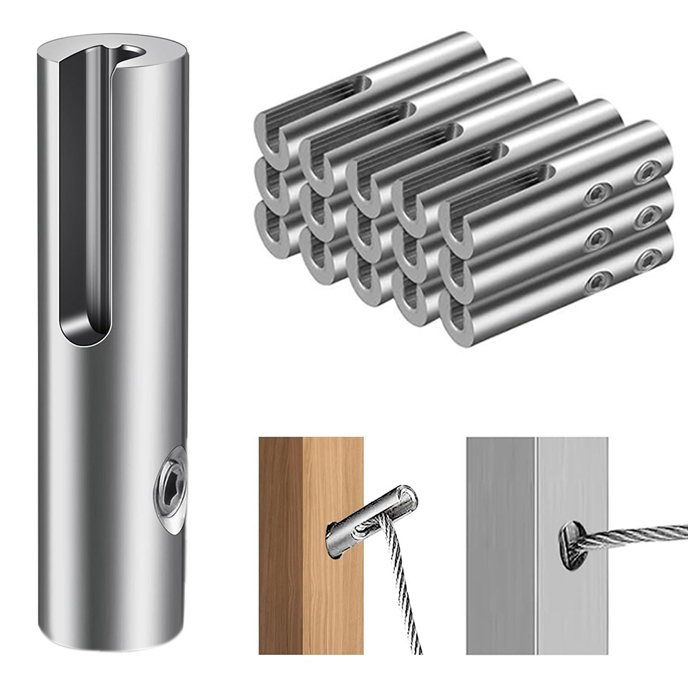 T316 Stainless Steel Protective Sleeves 1/8" Invisible Cable Railing Kit Wood Post Wire Rope Cable Line Protector Sleeves Grommet
