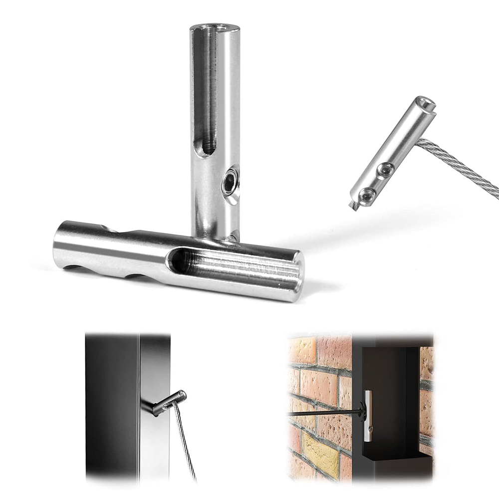Angle Adjustable Invisible Toggle Anchor Terminals T316 Stainless Steel Stair Deck Corner Fixed Ends 1/8" Swageless Cable Railing Kit