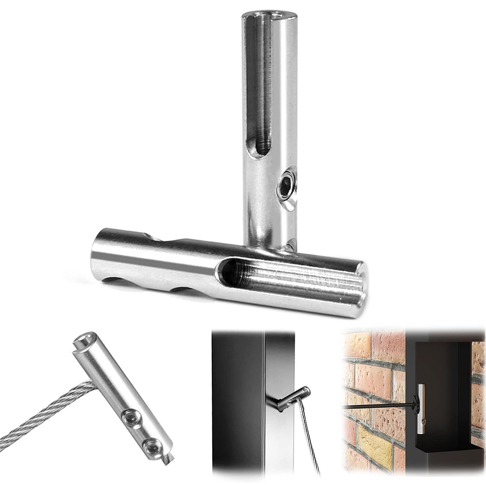 T316 Stainless Steel Stair Deck Corner Fixed Ends 1/8" Swageless Cable Railing Kit Invisible Terminal Fixed End Toggle Anchor for Metal Post