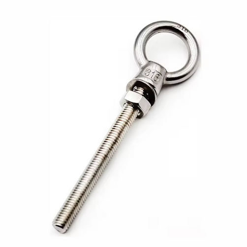 AISI316 Stainless Steel Long Lifting Eye Bolt Eyebolts with Nuts and Washers Set Boats Screws Kit