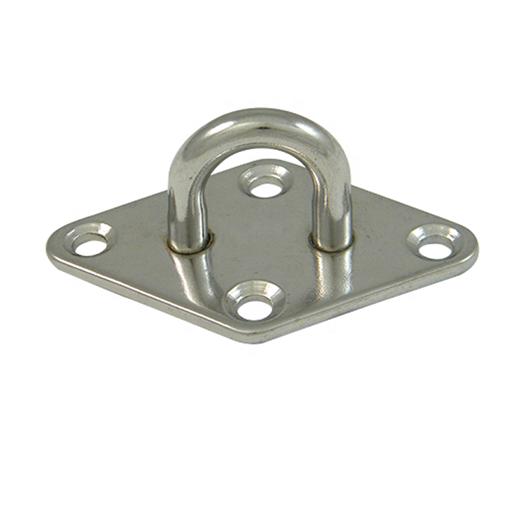 Rigging Wall Mount Hook 316 Stainless Steel Pad Eye Marine Grade 304 Stainless Steel Deck Eye Plate Welded Diamond Pad Tie Down for Boat & Outdoor Use