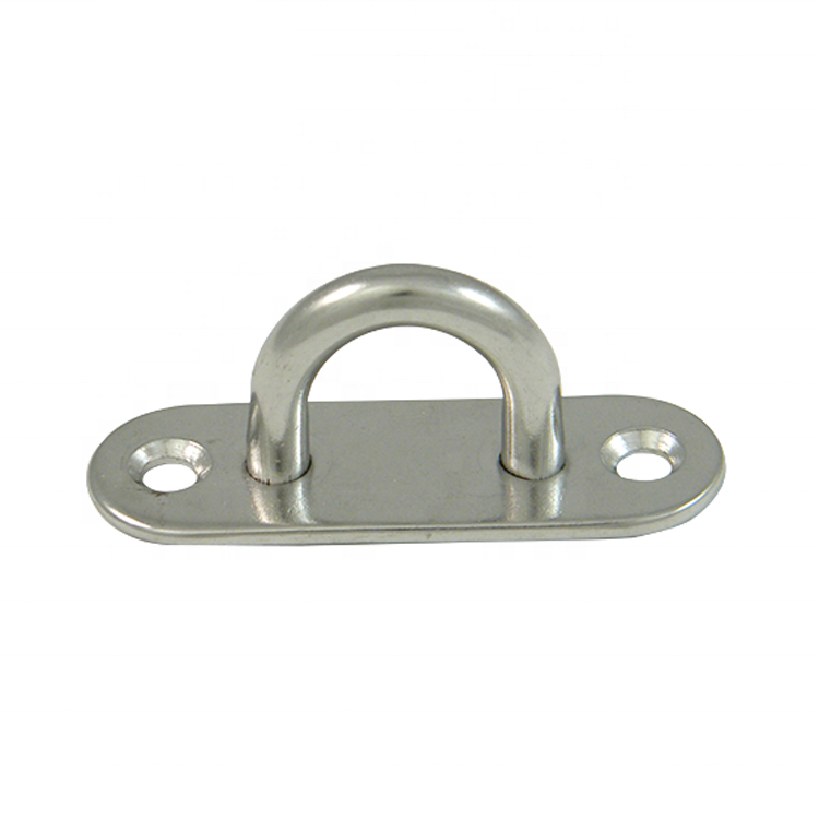 Stainless Steel 304 316 Eye Plate Oblong Pad Eye Welded Plate Metal Staple Ring Hook Hardware Mount Hook