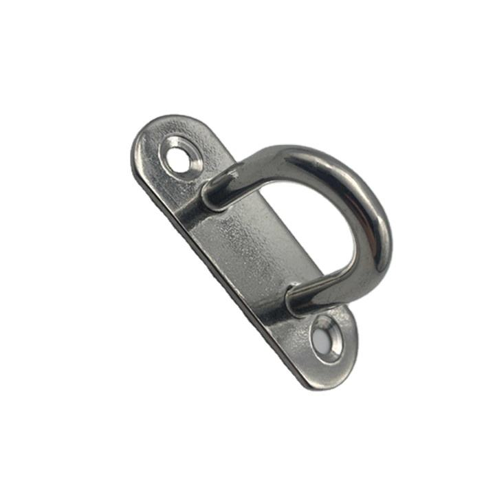 Stainless Steel 304 316 Eye Plate Oblong Pad Eye Welded Plate Metal Staple Ring Hook Hardware U-shaped Design Screws Mount Hook