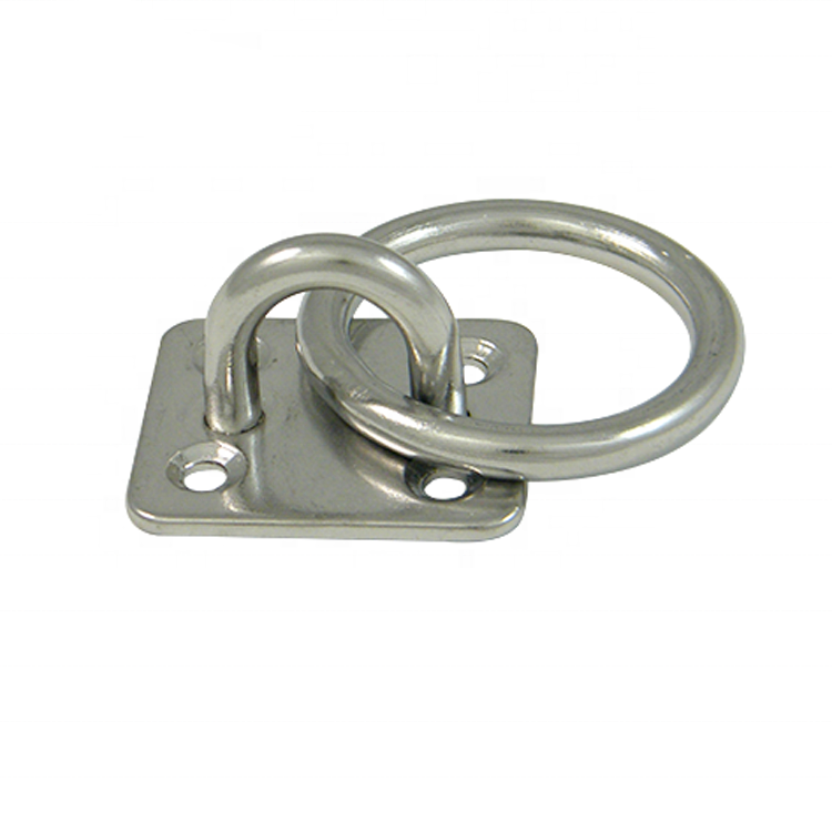 Stainless Steel SUS304 SUS316 Square Eye Plate With Ring Pad Eye Marine Hardware for Hanging