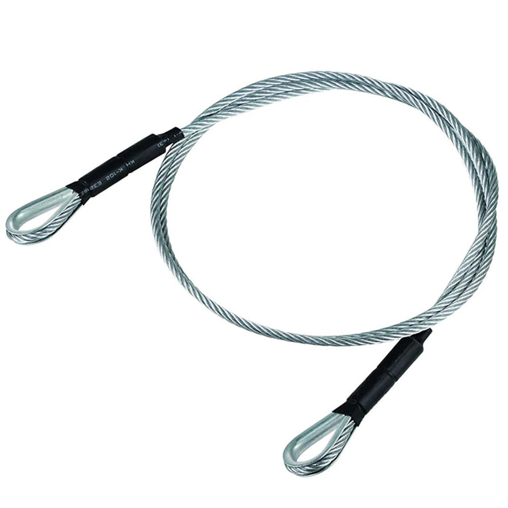 3/16In Zip Line Sling Cable with Loop Custom Any Length Cable Sling Galvanized Wire Rope Lifting Slings