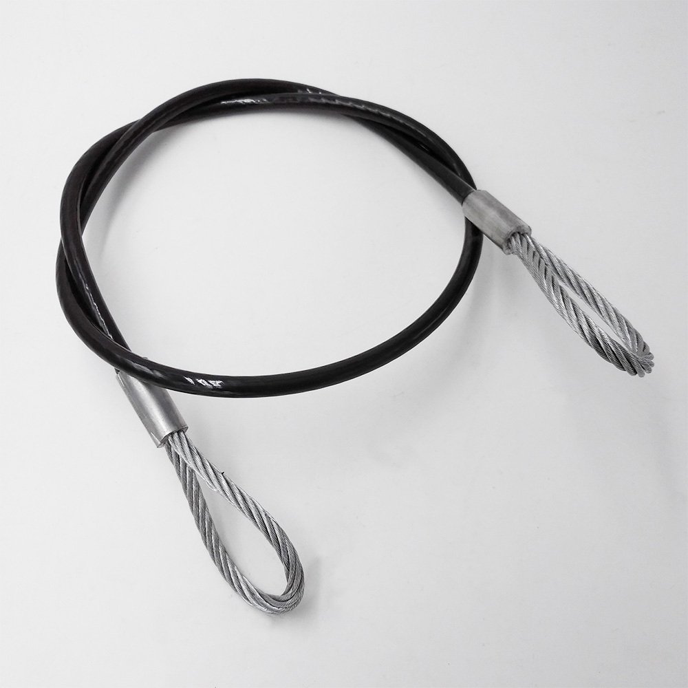 Wire Cable Assemblies Black Wire Rope Slings Steel Cable with Loops PVC Coated Pressed Wire Rope Lifting Sling