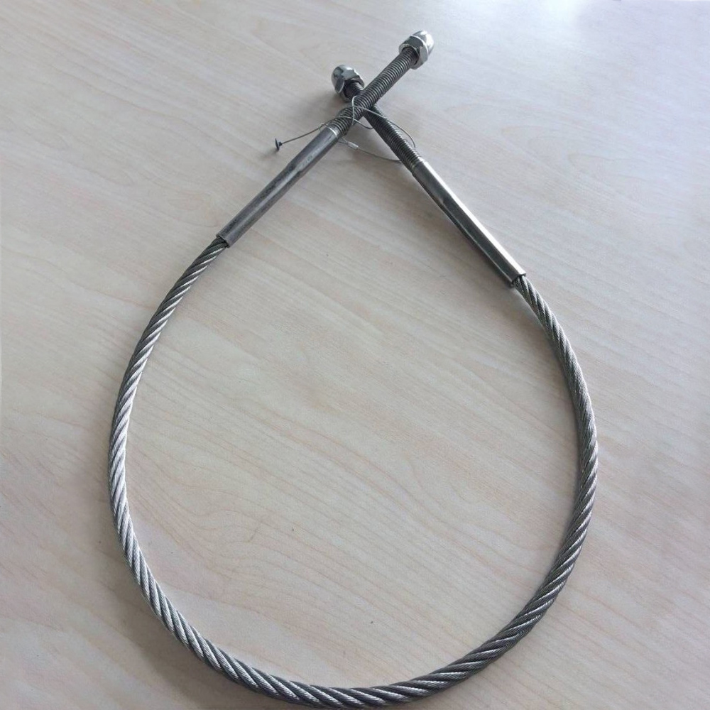 AISI304 and AISI316 End Stops Cable Sling Cable Assemblies Stainless Steel Wire Rope Sling Swage Stud With Dome Nuts
