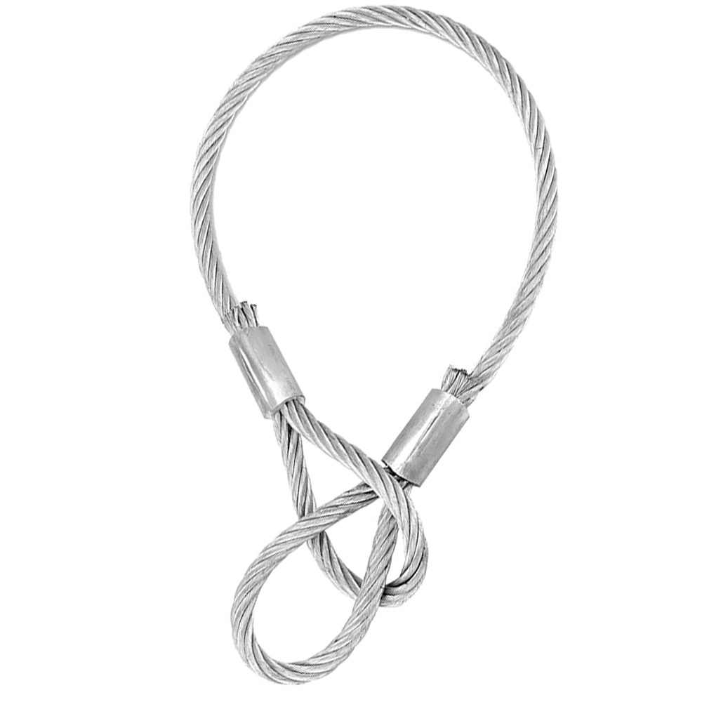 Galvanized Cable Assembly 7x19 2880 lbs Working Load Heavy Duty Steel Wire Rope Sling 3/8" Cable Rope with Loop