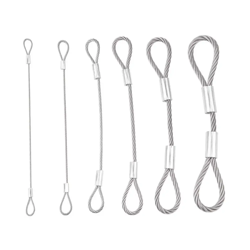 304 Stainless Wire Sling Cable Steel Wire Rope 1.5/2.0/3.0/4.0mm Stainless Steel Cable Lanyard Sling Wire Rope Assembly