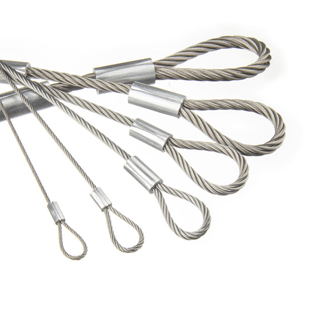 Stainless Steel Lifting Slings Wire Rope Double Loop Cable Sling Eye ...
