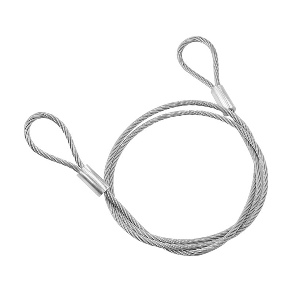 Eslingas de elevación de acero inoxidable Eslinga de cable de doble bucle Eslinga de cable de acero con ojo y ojo