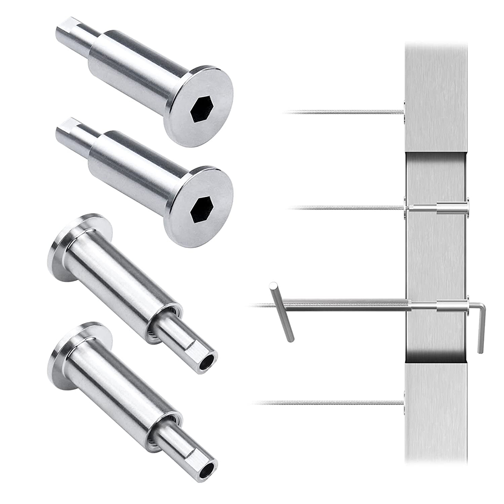 Invisible Cable Railing Kit Upgraded Hand Swage Tensioner T316 Stainless Steel Cable Railing Hardware for 1/8" Wire Rope