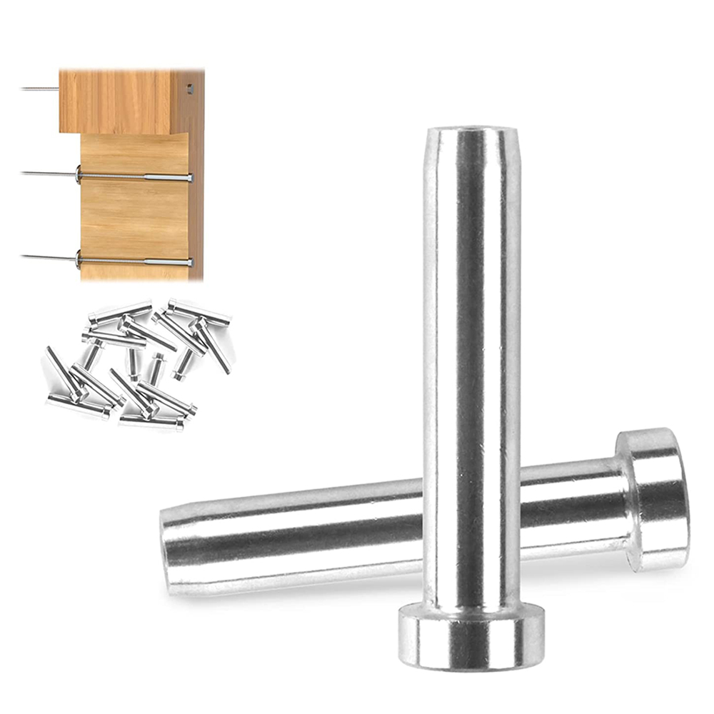 T316 Stainless Steel 3/16" Stemball Swage Dead End Invisible Cable Railing Kit Terminal for Wood Stair Deck Hardware End Fitting