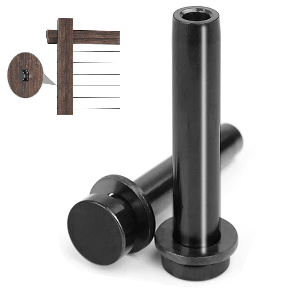 Invisible Cable Railing Kit Terminal T316 Stainless Steel Fixed Ends Deck Cable Railing Kit Hardware End Fitting 1/8" Black Invisible Cable Railing Stemball Swage Dead End Terminal