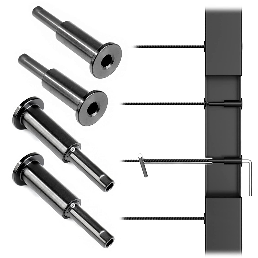 Upgraded Hand Swage Tensioner T316 Stainless Steel Cable Railing Hardware Hidden Black Invisible Cable Railing Kit for 1/8" Wire Rope