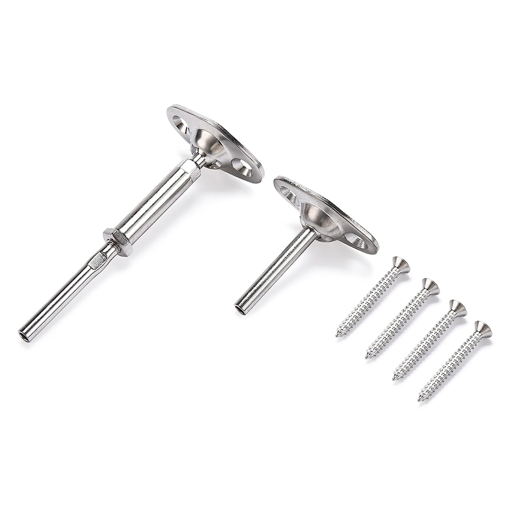 Heavy Duty T316 Stainless Steel Adjustable 45-Degree Angle Cable Railing Kit Hardware fit 1/8" Cables for Wood Post
