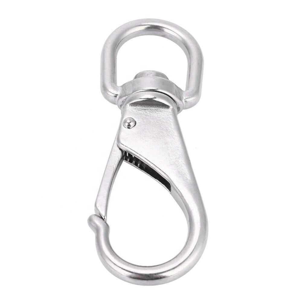 AISI304 AISI316 Marine Grade Stainless Steel Swivel Eye Bolts Snap Hook Clip Carabiner Hook for Dog Leash