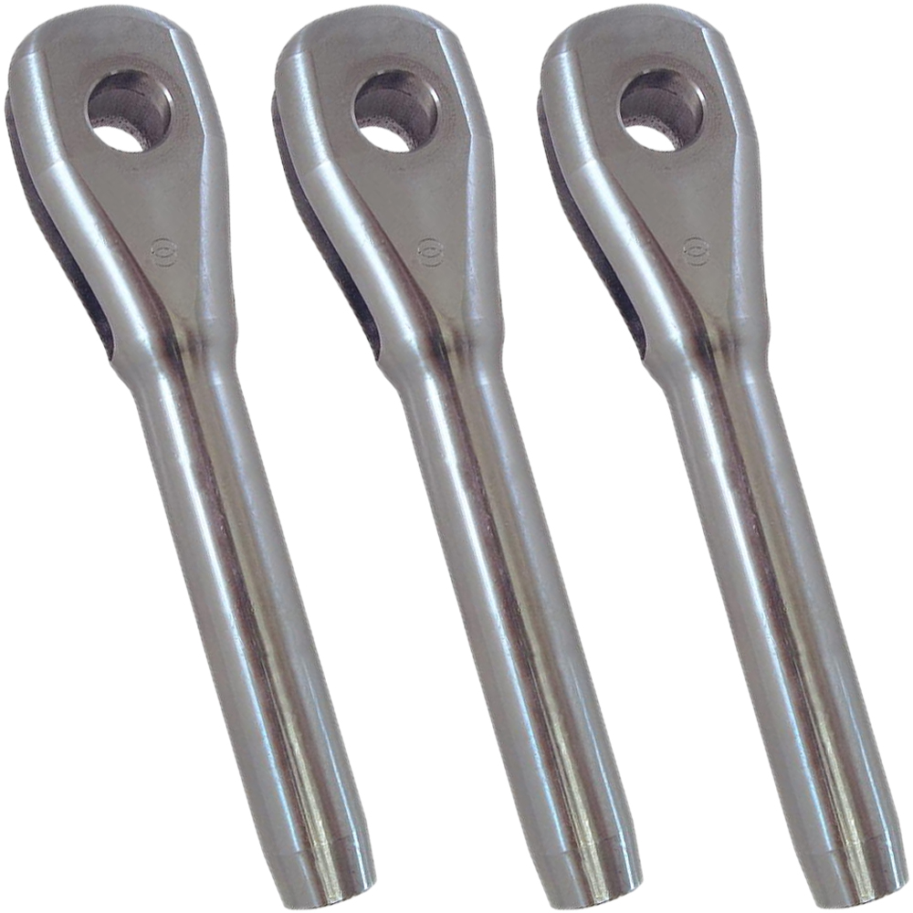 1/4" Wire Rope Fork End T316 Stainless Steel Sailboat Rigging Swage Fitting for Outdoor
