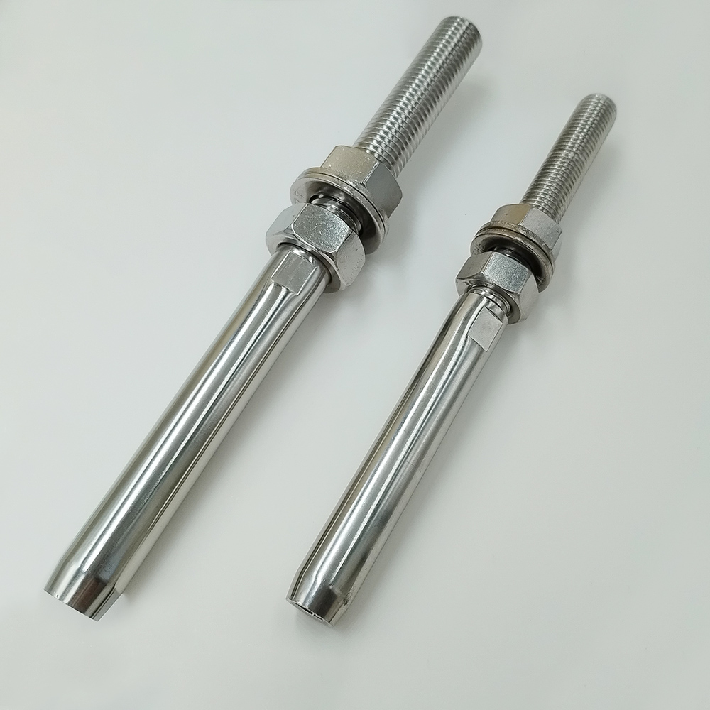 Deck Railing Hand Swage Tensioner Stainless Steel Swage Stud Terminal Cable Railing Swage Threaded Stud Wire Rope Connector
