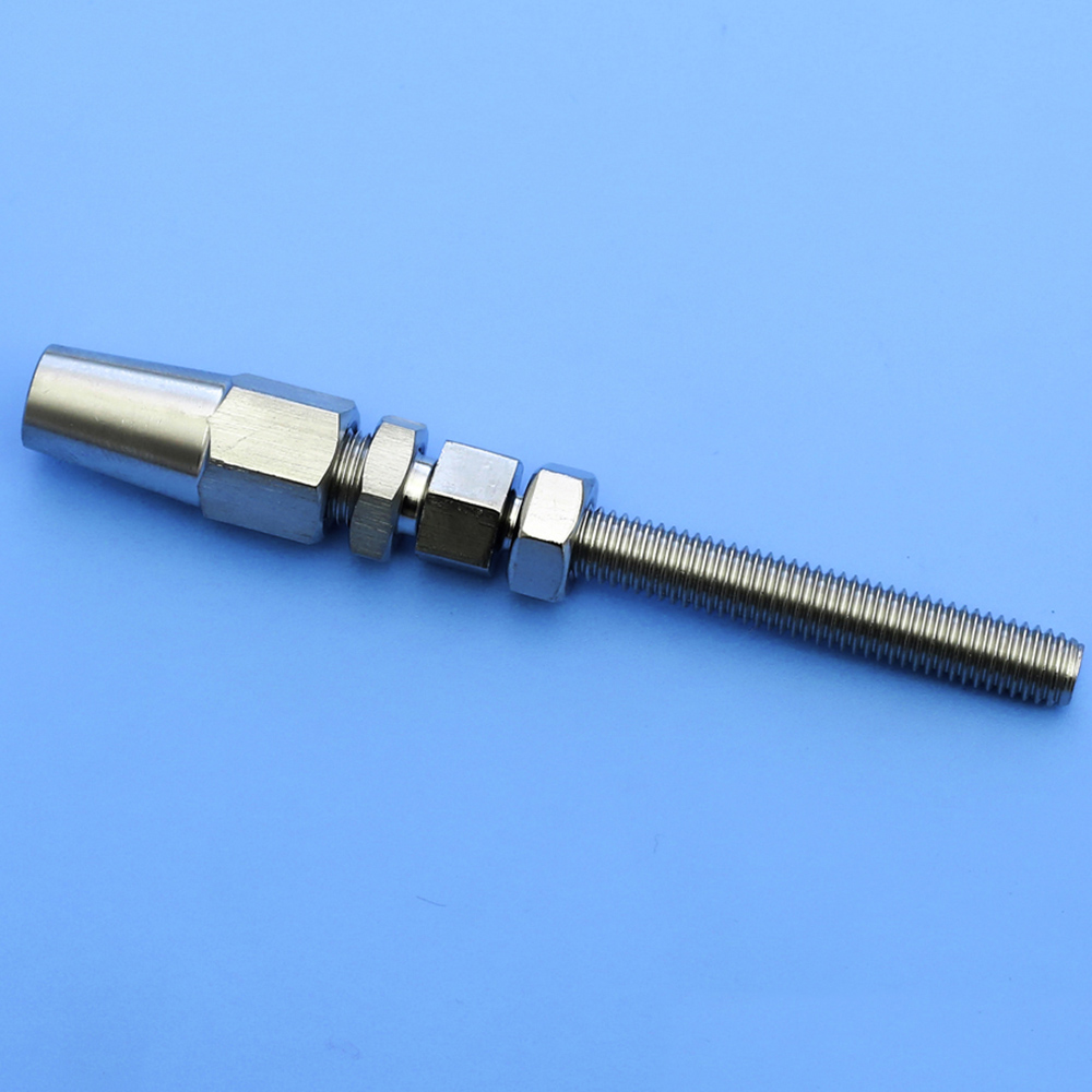 316 Stainless Steel Threaded Rigging Screw Cable Railing Swage Terminal M8 M10 M16 Swageless Stud Thread Terminal Wire Tensioner