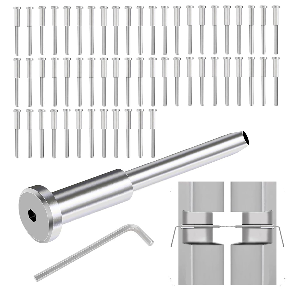 1/8" Invisible Cable Railing Hardware Kit Swage Tensioner T316 Stainless Steel Receiver and Swage Stud End for Wood/Metal Post Stair Deck