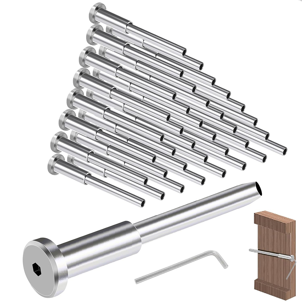 1/8" Stainless Steel Invisible Cable Railing Hardware Kit Receivers and Swage Stud End Sliver for Decks Marine and Cable Railing