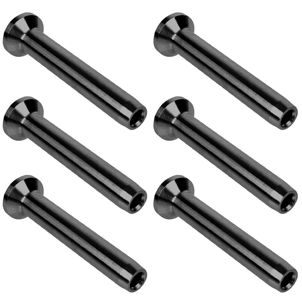 1/8" Deck Cable Railing End Fittings Stemball Swage Terminal Invisible Cable Railing Hardware Stainless Steel Black Stemball Swage Dead Ends for Wood/Metal Posts