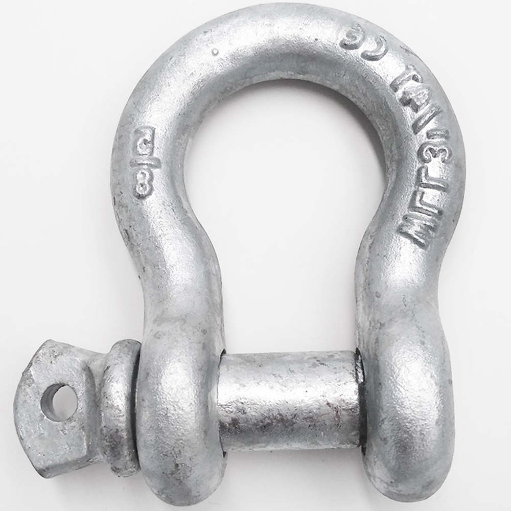 3/4" US Type G209 Bow Shackle Hot Dipped Galvanized Steel Shackle Heavy Duty D Ring Anchor Shackle