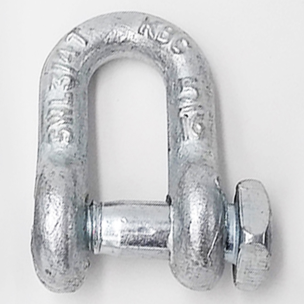 US Type D Shackle Hot Dipped Galvanized Trawling Chain Shackle with Square Head Screw Pin Customization Anchor Shackle