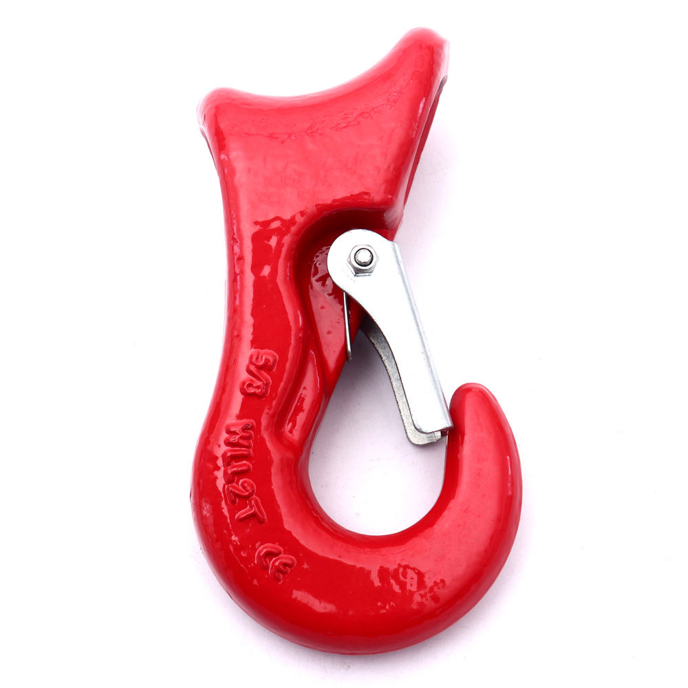 Grade 80 Painted Red Slide Choker Hooks Forged Alloy Steel Lifting Hook Heavy Duty G80 Sliding Eye Choke Hook with Safety Latch