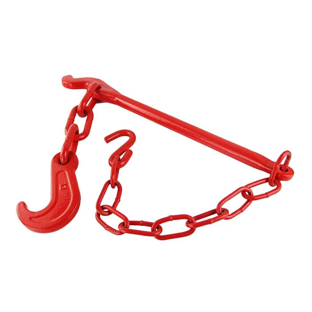 Red Painted Drop Forged Lashing Chain Tension Lever 512mm Lashing Lever Binder with C Hook and Chain