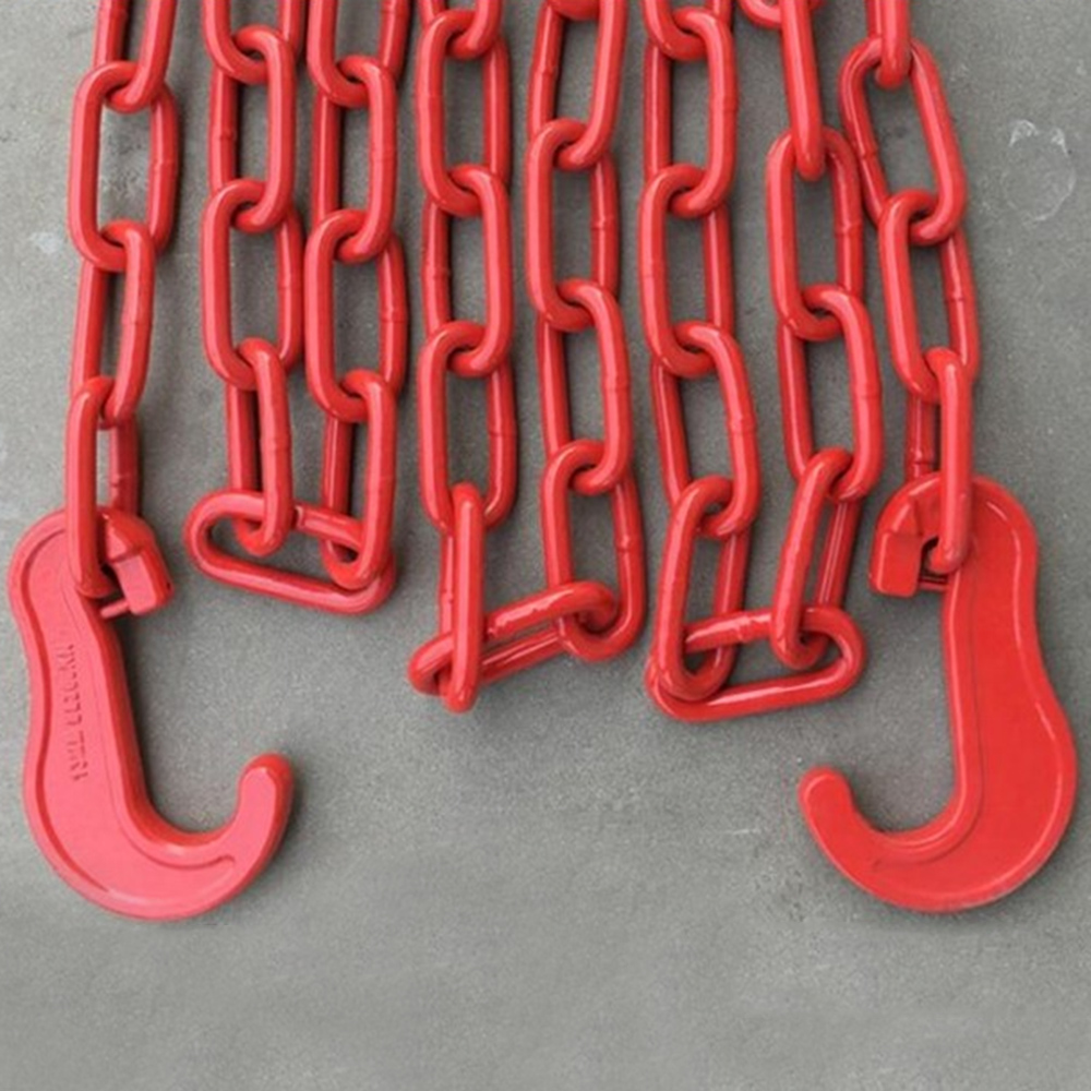 Colorful G80 Alloy Steel Marine Lashing Chain with C Hook Powder Coating Grade 80 Cargo Lashing Chains for Container