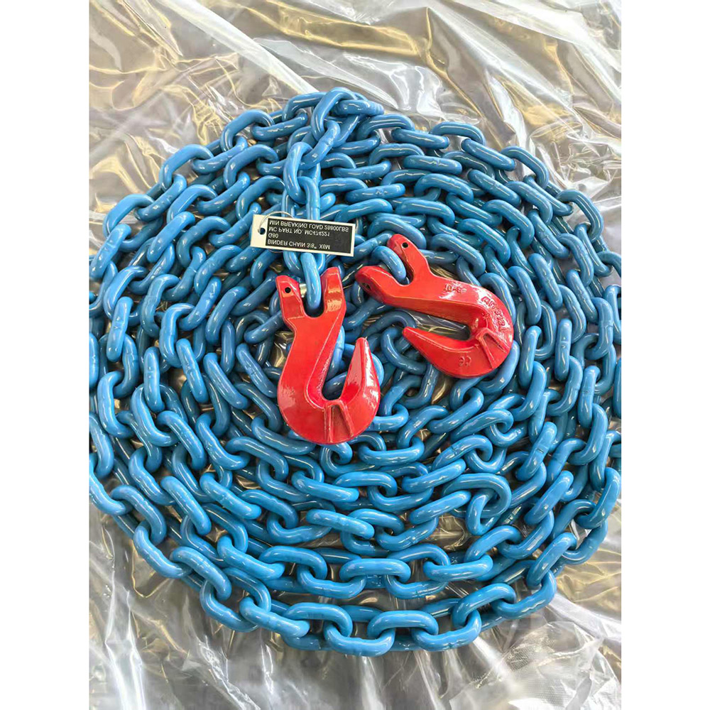 G80 Safety Chain 3/8" Logging Chain Heavy Duty Transporting Binder Towing Tie Down Chain with Hook for Cargo and Load Securing