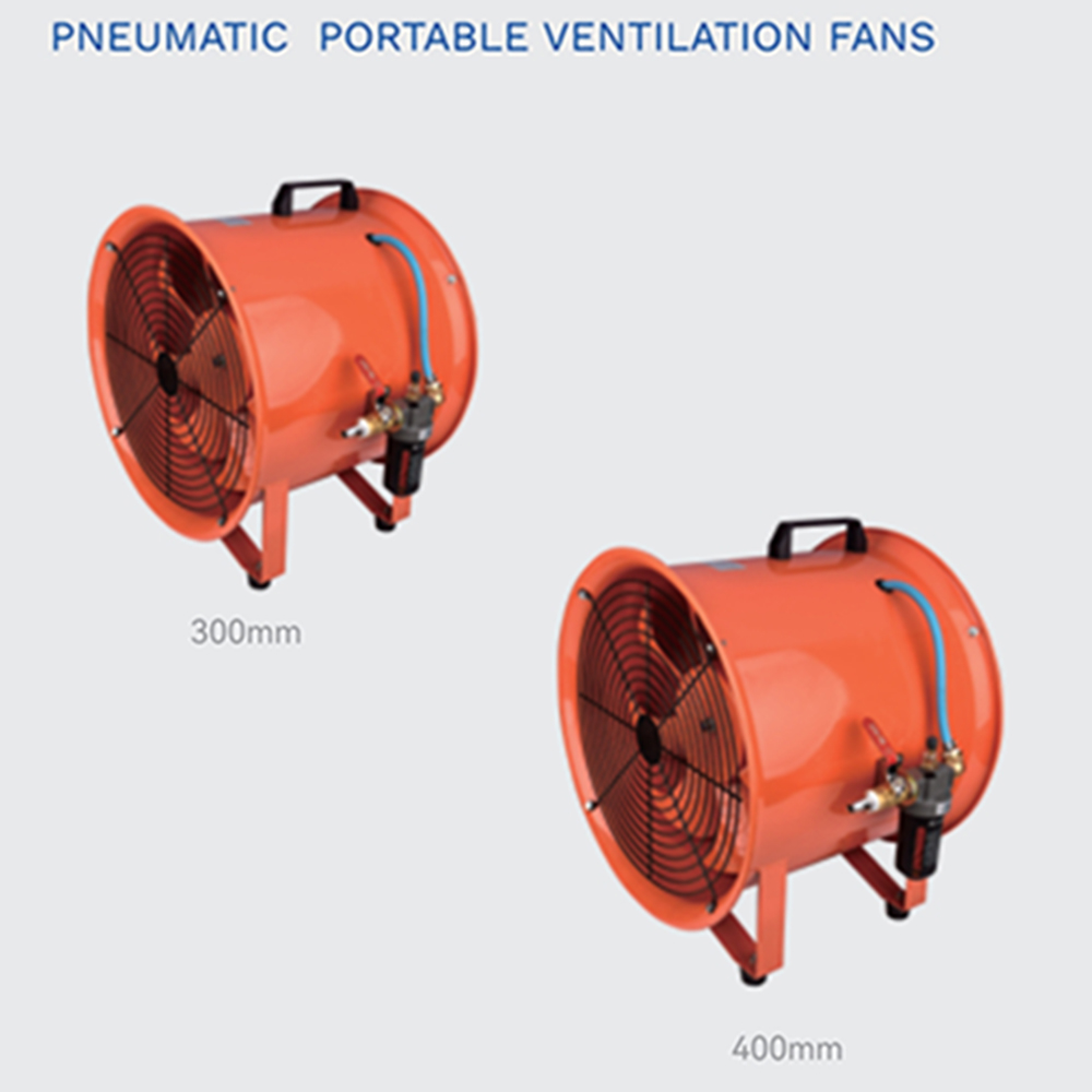 300mm/400mm Pneumatic Portable Ventilation Fans Industry Direct Axial Flow Pneumatic Duct Ventilator