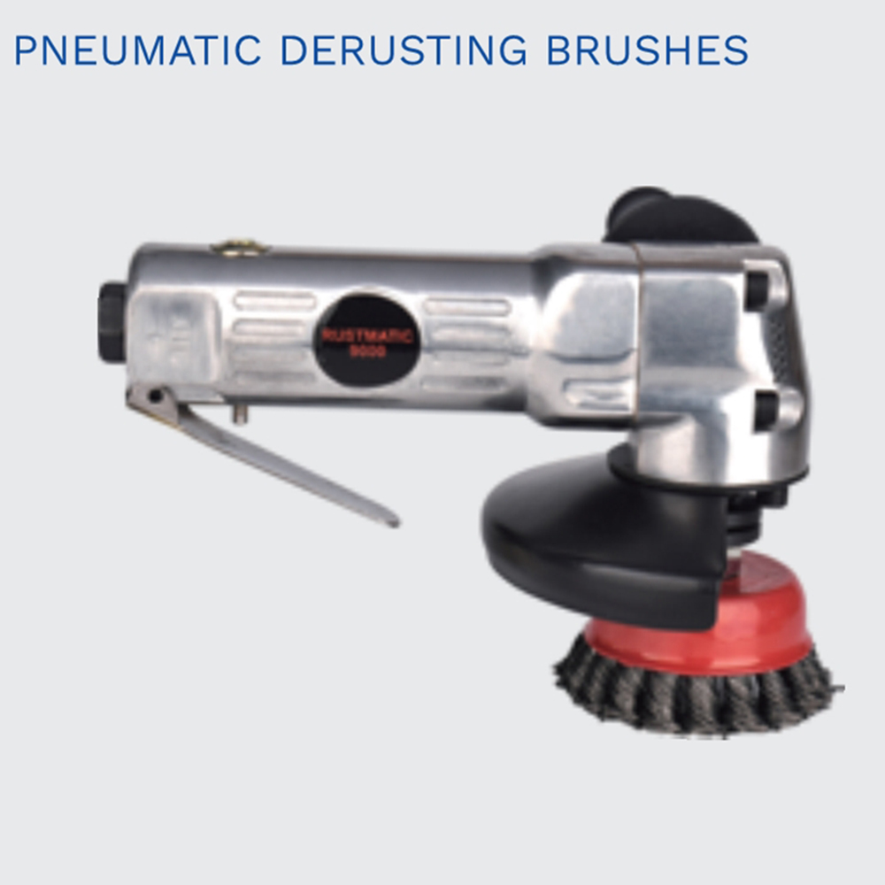 Pneumatic Rust Removal Brush Pneumatic Derusting Brushes Angle Type Air Driven Derusting Brushes Chuck