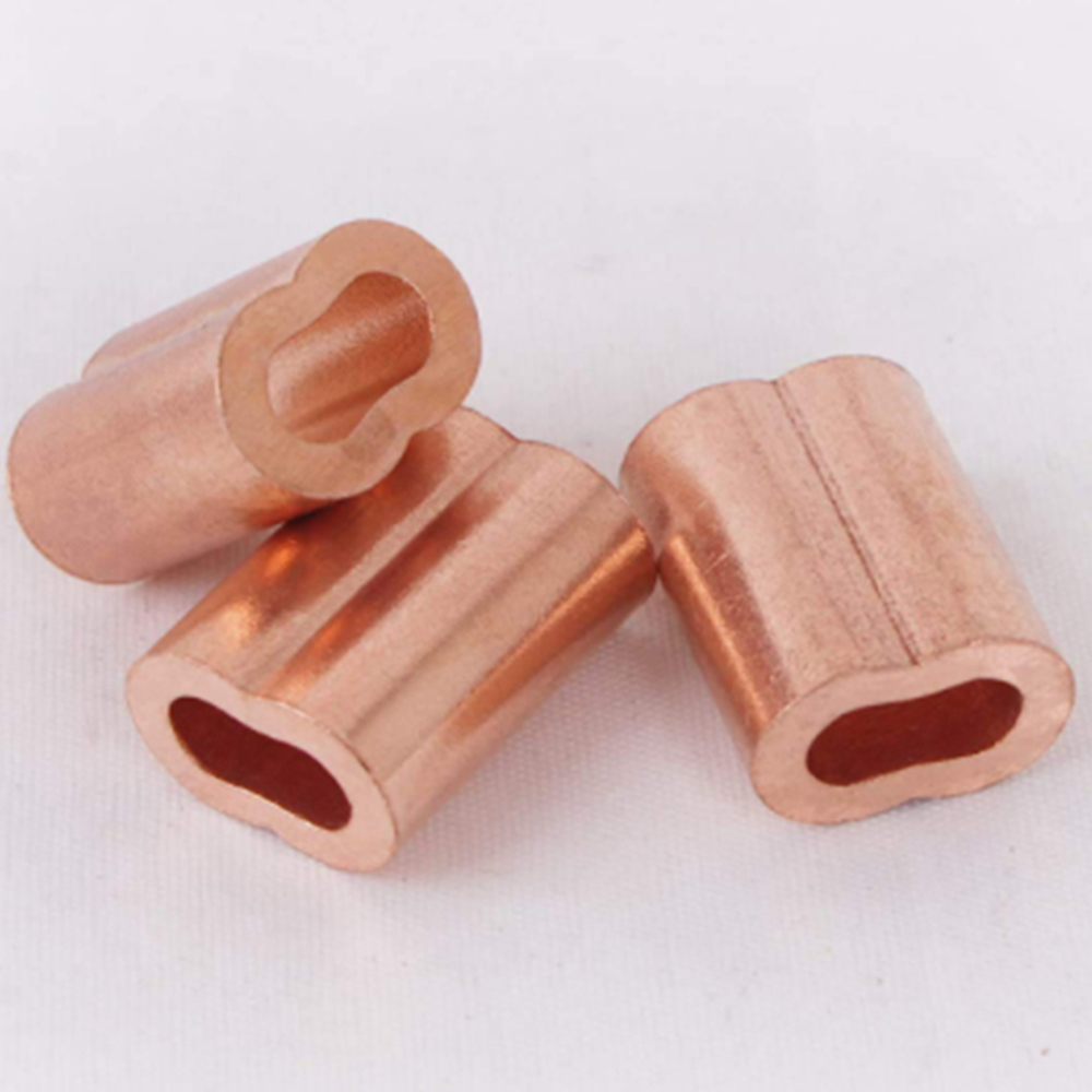 Copper Duplex Oval Crimping Sleeve Set for 3/64" Diameter Wire Rope