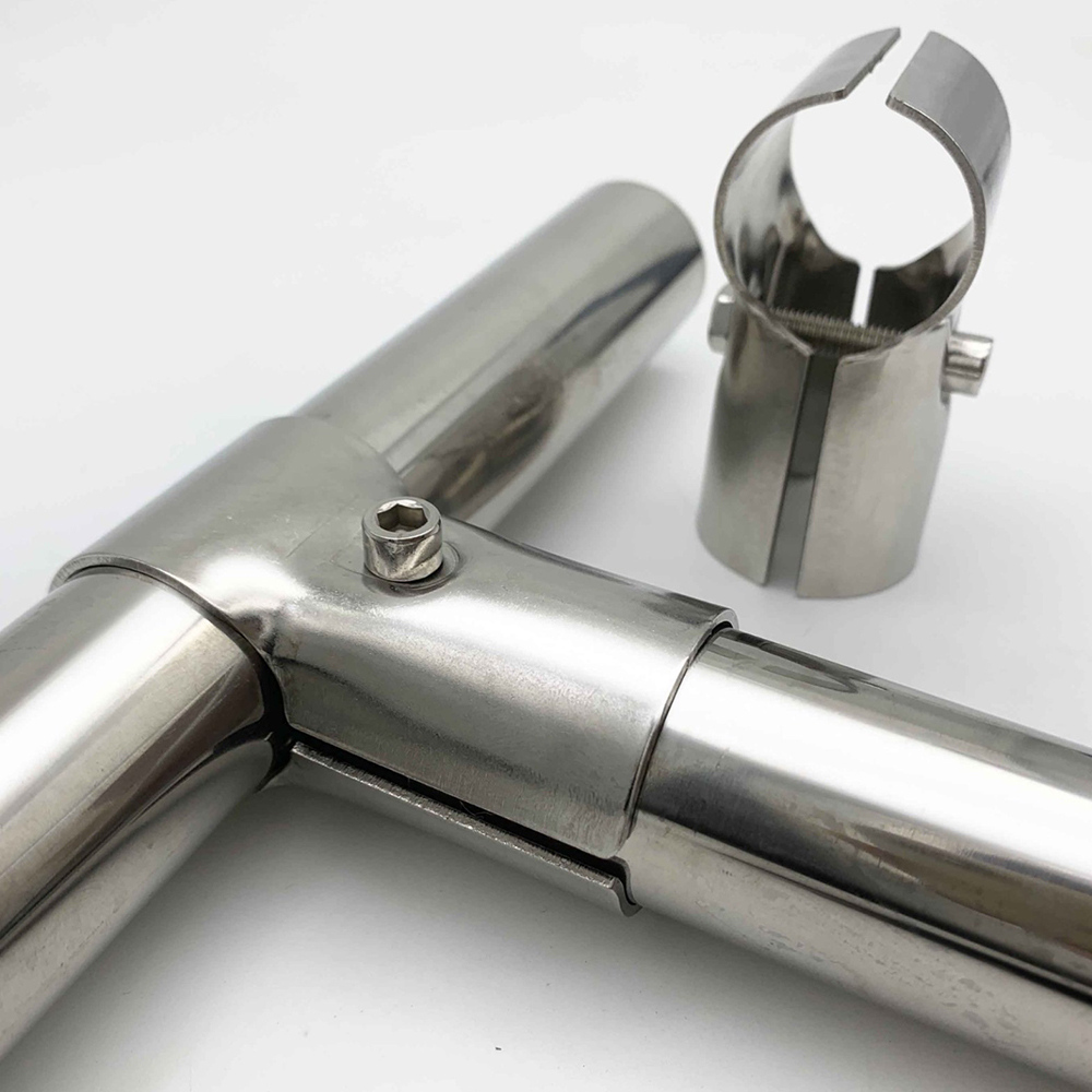 3-way Pipe Metal Connector T Shape Connecting Clamp Pipe Fittings Connector Stainless Steel Tube Bracket for 32 mm Rod