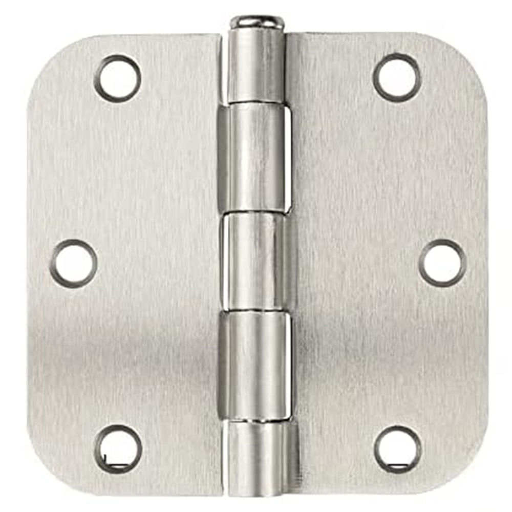 Satin Nickel Swing Hinge Full Mortise Door Hinges 3.5 Inch 5/8" Rounded Corners Interior Bearing Hinge Entry Door Hinges