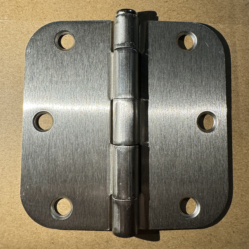 3.5" Rounded Corners Interior Folding Hinge 3.5 Inch X 3.5 Inch Flush Hinges Satin Nickel Full Mortise Door Hinges