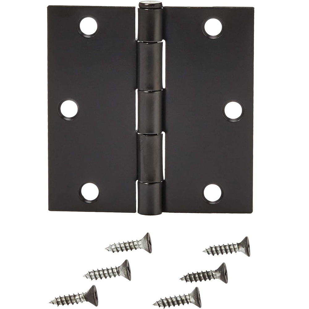 American Style Civil Hinge 3.5 inch 6 Holes Matte Black Plastic Black Flush Iron Hinge Interior Wooden Door Square Hinge