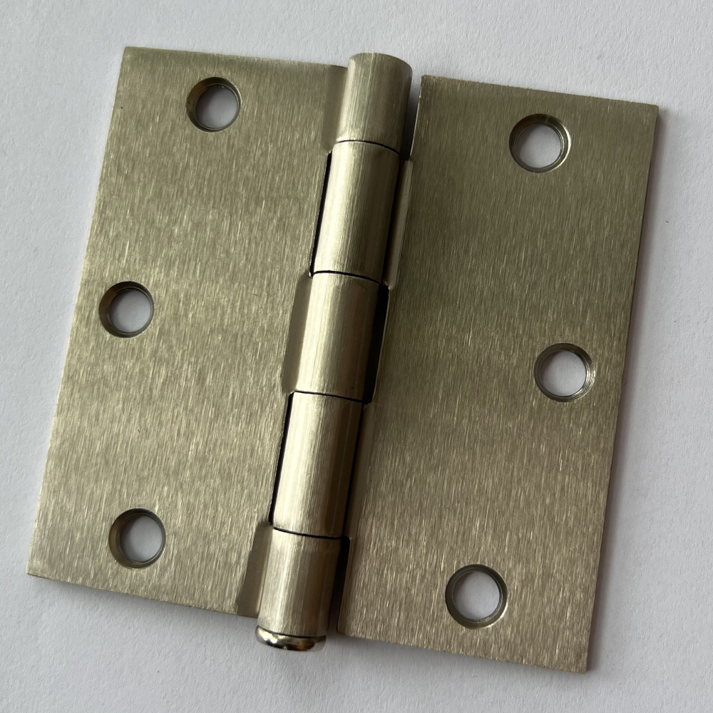 3.5 inch Brushed Nickel Right Angle Square Flush Hinges Furniture Hardware Accessories U.S. Type Door Hinges