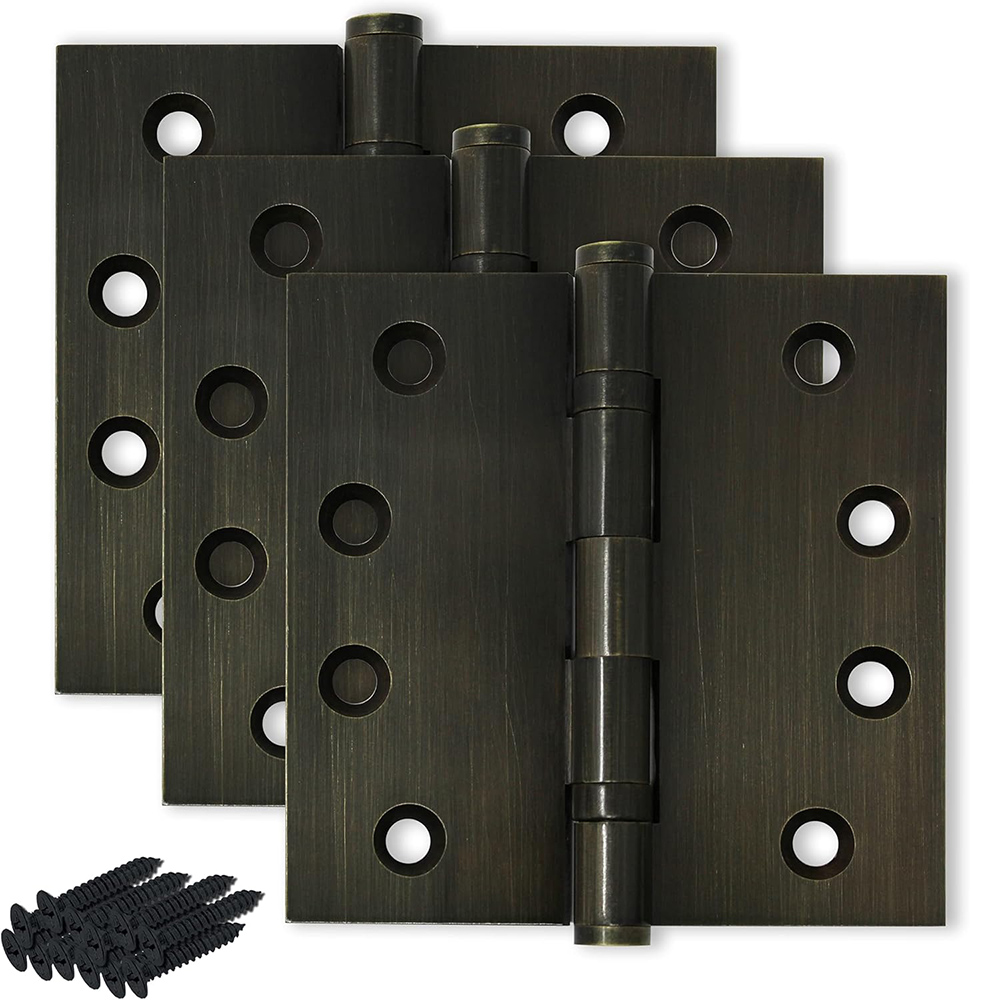 4x4 Inch Hinges Solid Brass Door Hinge Heavy Duty Ball Bearing Door Hinge (Antique Brass)