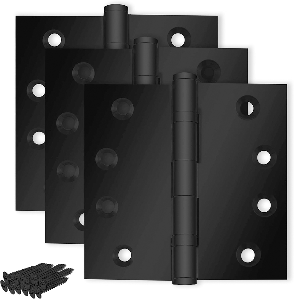 Heavy Duty Door Hinge Matte Black Ball Bearing Folding Butt Hinges 4x4 Inch Heavy Duty Solid Brass Door Hinges (Flat Black)