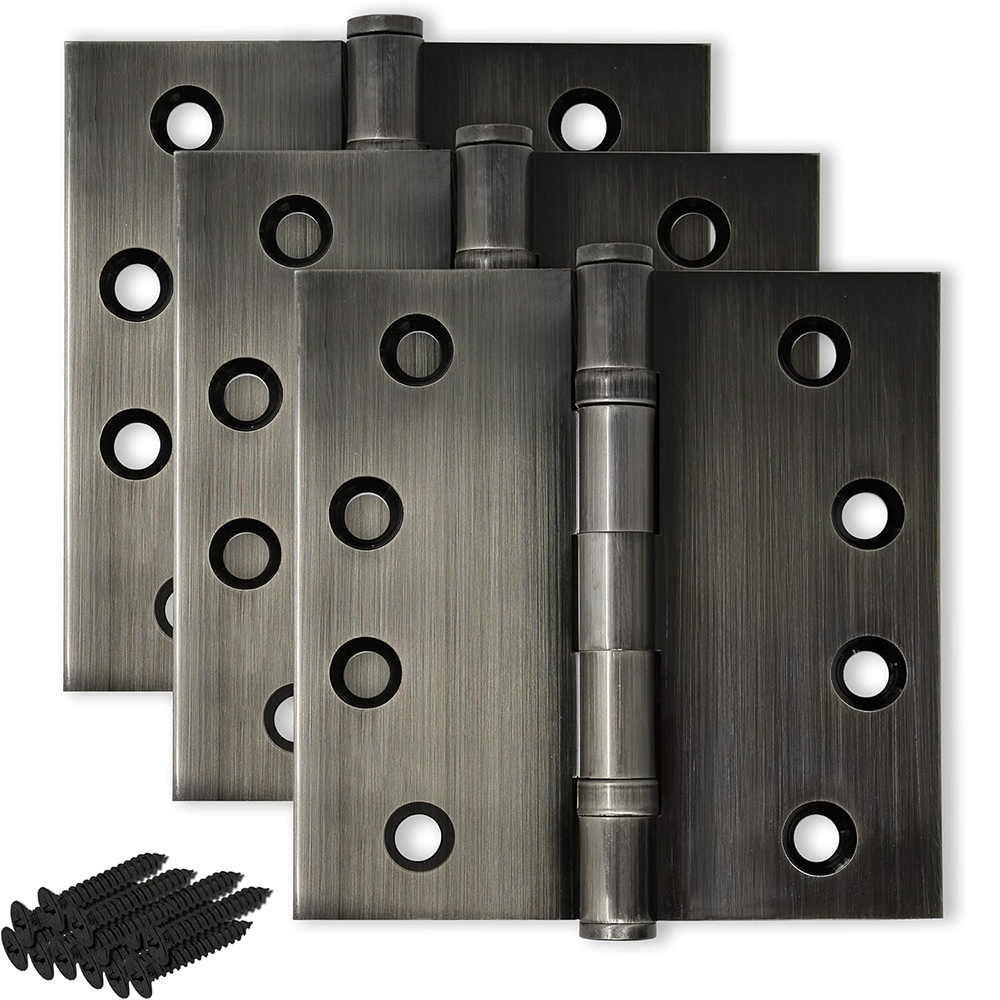Polished 4x4 Inch Hinges Heavy Duty Ball Bearing Butt Hinge Solid Brass Door Hinge (Pewter)
