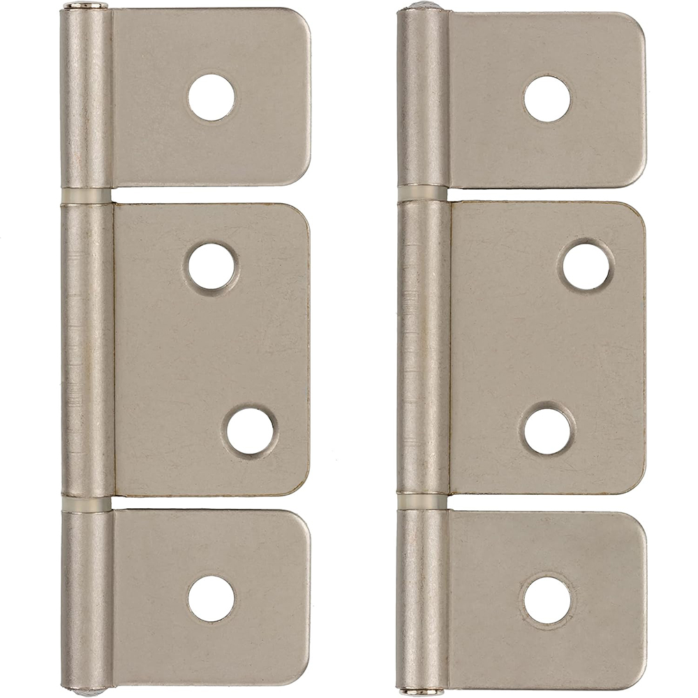 Cabinet Furniture Hardware 3 1/2" Flag Three Leaf Satin Nickel Hinge Bi-Fold & Shutter Non-Mortise Hinges Steel Door Hinges